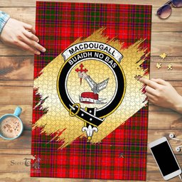 Scottish MacDougall Modern Clan Tartan Puzzle - Gold Style Scottish Plaid Tartan Plaid