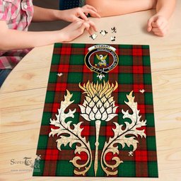 Scottish Stewart Atholl Modern Clan Tartan Puzzle - Thistle Gold Style Scottish Plaid Tartan Plaid