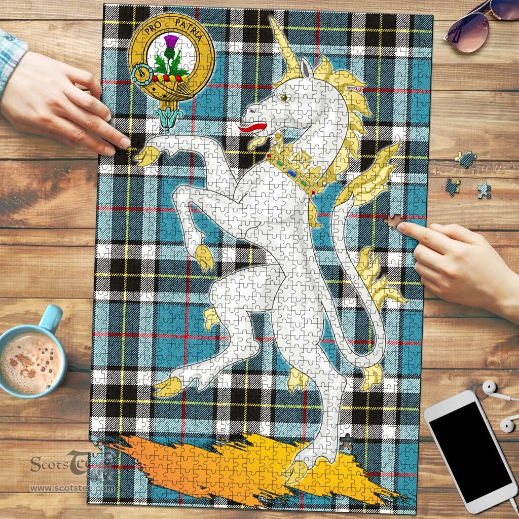 Scottish Thomson Clan Tartan Puzzle - Unicorn Style Scottish Plaid Tartan Plaid