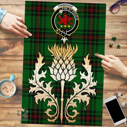 Scottish Primrose Clan Tartan Puzzle - Thistle Gold Style Scottish Plaid Tartan Plaid