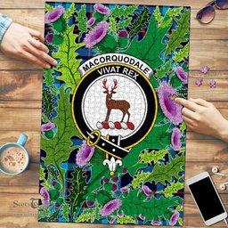 Scottish MacCorquodale Clan Tartan Puzzle - Thistle Pattern Style Scottish Plaid Tartan Plaid