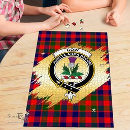 Scottish Gow of Skeoch Clan Tartan Puzzle - Gold Style Scottish Plaid Tartan Plaid