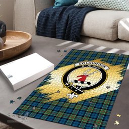 Scottish Colquhoun Ancient Clan Tartan Puzzle - Gold Style Scottish Plaid Tartan Plaid
