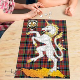 Scottish MacPherson Ancient Clan Tartan Puzzle - Unicorn Style Scottish Plaid Tartan Plaid
