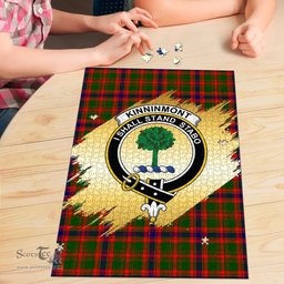 Scottish Kinninmont Clan Tartan Puzzle - Gold Style Scottish Plaid Tartan Plaid