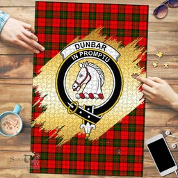 Scottish Dunbar Modern Clan Tartan Puzzle - Gold Style Scottish Plaid Tartan Plaid