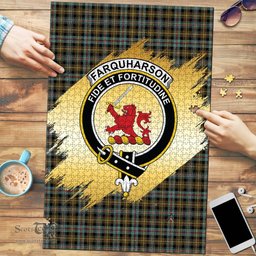 Scottish Farquharson Weathered Clan Tartan Puzzle - Gold Style Scottish Plaid Tartan Plaid