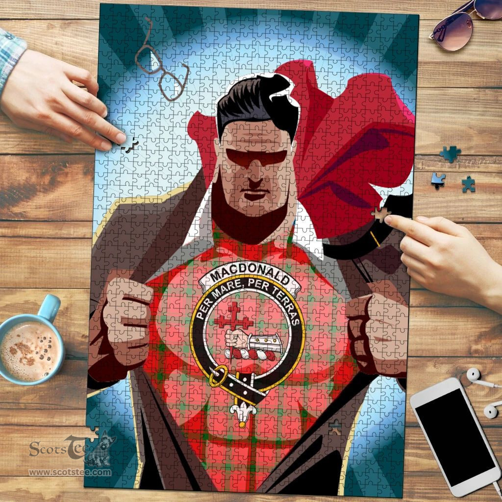 Scottish MacDonald of Sleat Clan Tartan Puzzle - Supper Hero Style Scottish Plaid Tartan Plaid