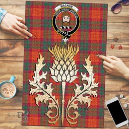 Scottish MacNab Ancient Clan Tartan Puzzle - Thistle Gold Style Scottish Plaid Tartan Plaid