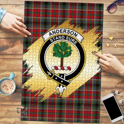 Scottish Anderson of Arbrake Clan Tartan Puzzle - Gold Style Scottish Plaid Tartan Plaid