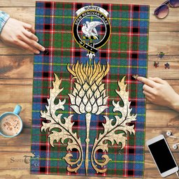 Scottish Norvel Clan Tartan Puzzle - Thistle Gold Style Scottish Plaid Tartan Plaid