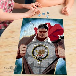 Scottish Gladstone Clan Tartan Puzzle - Supper Hero Style Scottish Plaid Tartan Plaid