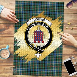 Scottish Ogilvie Hunting Ancient Clan Tartan Puzzle - Gold Style Scottish Plaid Tartan Plaid