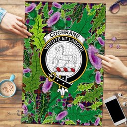 Scottish Cochrane Modern Clan Tartan Puzzle - Thistle Pattern Style Scottish Plaid Tartan Plaid