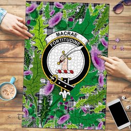 Scottish MacRae Dress Modern Clan Tartan Puzzle - Thistle Pattern Style Scottish Plaid Tartan Plaid