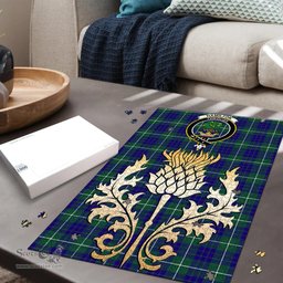 Scottish Hamilton Hunting Modern Clan Tartan Puzzle - Thistle Gold Style Scottish Plaid Tartan Plaid