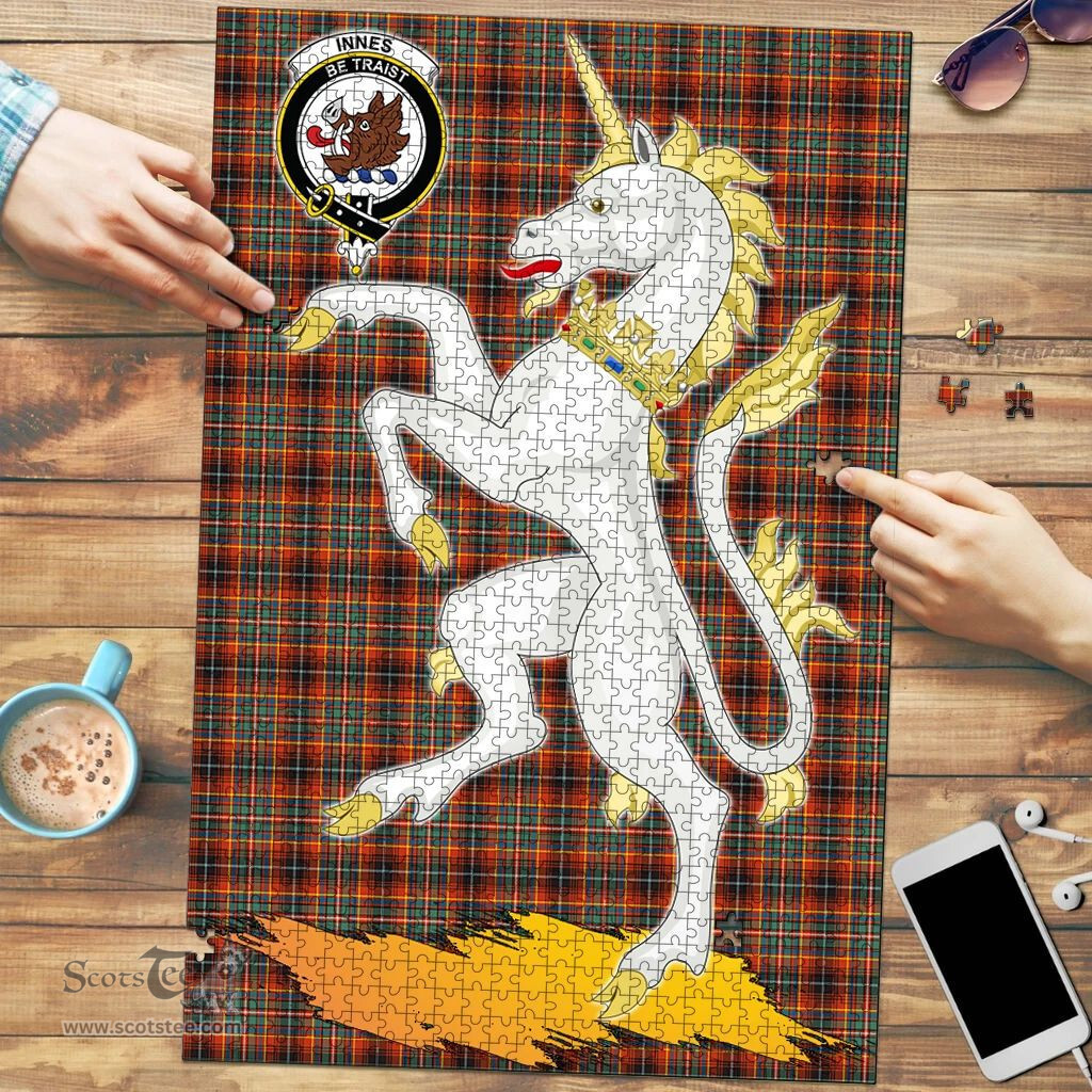 Scottish Innes Ancient Clan Tartan Puzzle - Unicorn Style Scottish Plaid Tartan Plaid