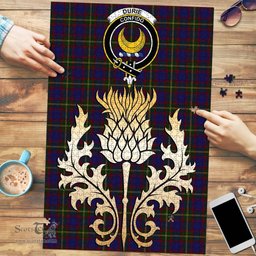 Scottish Durie Clan Tartan Puzzle - Thistle Gold Style Scottish Plaid Tartan Plaid