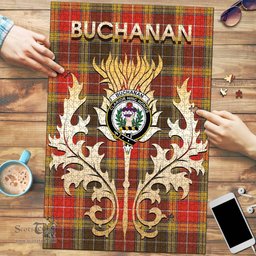 Scottish Buchanan Old Set Weathered Clan Tartan Puzzle - Thistle Scotland Style Scottish Plaid Tartan Plaid