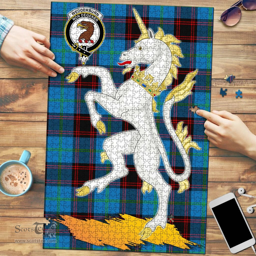 Scottish Wedderburn Clan Tartan Puzzle - Unicorn Style Scottish Plaid Tartan Plaid