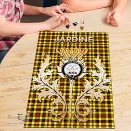 Scottish Jardine Clan Tartan Puzzle - Thistle Scotland Style Scottish Plaid Tartan Plaid