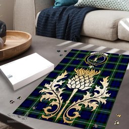 Scottish Lammie Clan Tartan Puzzle - Thistle Gold Style Scottish Plaid Tartan Plaid