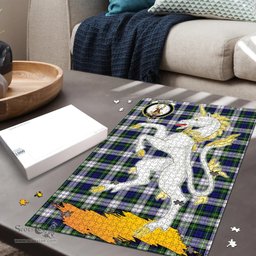 Scottish Gordon Dress Modern Clan Tartan Puzzle - Unicorn Style Scottish Plaid Tartan Plaid