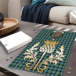 Scottish Melville Clan Tartan Puzzle - Thistle Gold Style Scottish Plaid Tartan Plaid