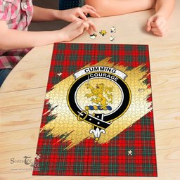 Scottish Cumming Modern Clan Tartan Puzzle - Gold Style Scottish Plaid Tartan Plaid
