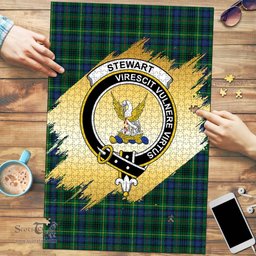 Scottish Stewart Hunting Modern Clan Tartan Puzzle - Gold Style Scottish Plaid Tartan Plaid