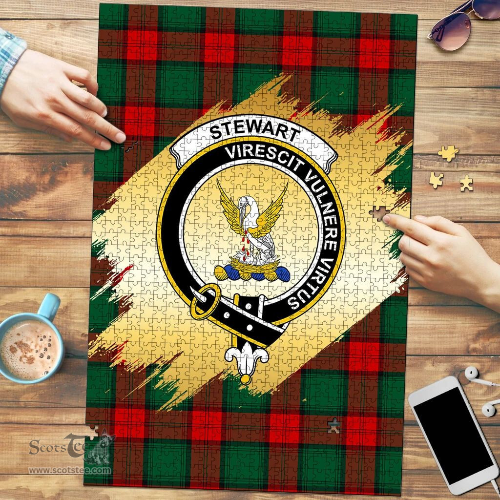 Scottish Stewart Atholl Modern Clan Tartan Puzzle - Gold Style Scottish Plaid Tartan Plaid