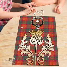 Scottish MacNab Ancient Clan Tartan Puzzle - Thistle Gold Style Scottish Plaid Tartan Plaid