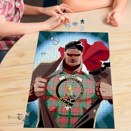 Scottish Stewart Atholl Modern Clan Tartan Puzzle - Supper Hero Style Scottish Plaid Tartan Plaid