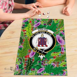 Scottish Ogilvie Clan Tartan Puzzle - Thistle Pattern Style Scottish Plaid Tartan Plaid