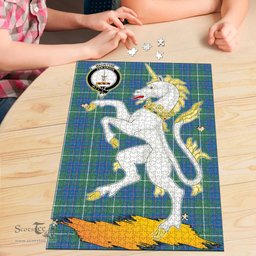 Scottish MacIntyre Hunting Ancient Clan Tartan Puzzle - Unicorn Style Scottish Plaid Tartan Plaid