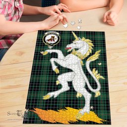 Scottish MacAulay Hunting Ancient Clan Tartan Puzzle - Unicorn Style Scottish Plaid Tartan Plaid