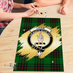 Scottish Logie Clan Tartan Puzzle - Gold Style Scottish Plaid Tartan Plaid