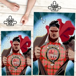 Scottish MacDonald of Sleat Clan Tartan Puzzle - Supper Hero Style Scottish Plaid Tartan Plaid