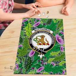 Scottish MacThomas Ancient Clan Tartan Puzzle - Thistle Pattern Style Scottish Plaid Tartan Plaid