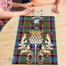 Scottish Norvel Clan Tartan Puzzle - Thistle Gold Style Scottish Plaid Tartan Plaid