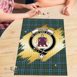 Scottish Ogilvie Hunting Ancient Clan Tartan Puzzle - Gold Style Scottish Plaid Tartan Plaid
