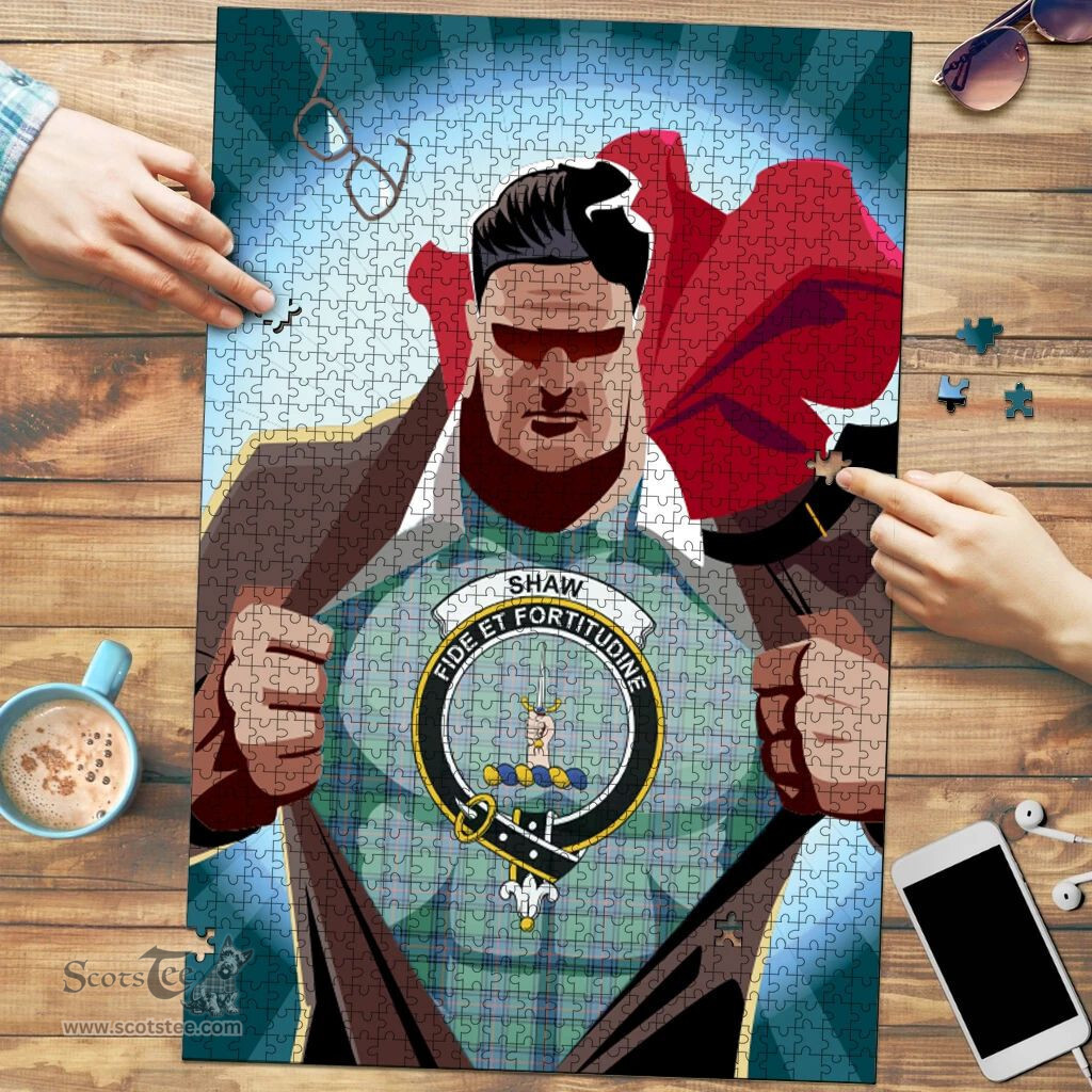 Scottish Shaw Ancient Clan Tartan Puzzle - Supper Hero Style Scottish Plaid Tartan Plaid
