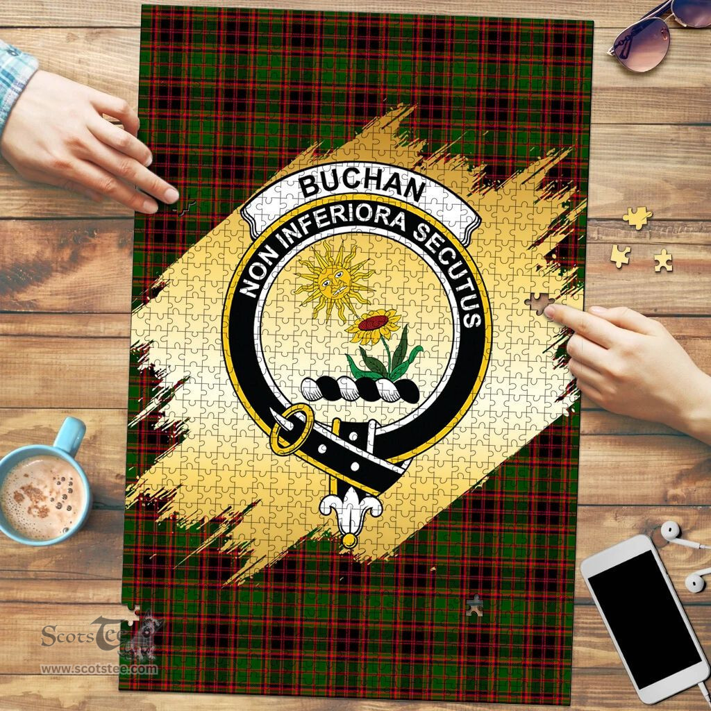 Scottish Buchan Modern Clan Tartan Puzzle - Gold Style Scottish Plaid Tartan Plaid