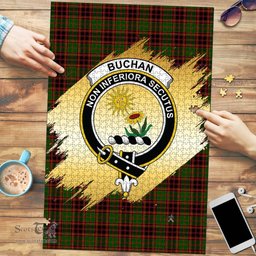 Scottish Buchan Modern Clan Tartan Puzzle - Gold Style Scottish Plaid Tartan Plaid