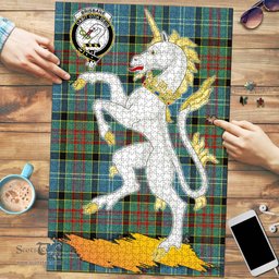 Scottish Brisbane modern Clan Tartan Puzzle - Unicorn Style Scottish Plaid Tartan Plaid