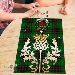 Scottish Primrose Clan Tartan Puzzle - Thistle Gold Style Scottish Plaid Tartan Plaid