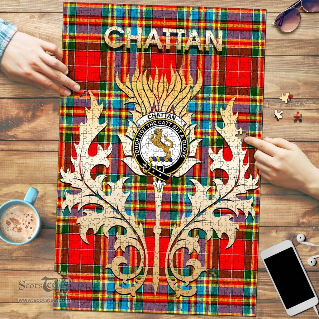 Scottish Chattan Clan Tartan Puzzle - Thistle Scotland Style Scottish Plaid Tartan Plaid