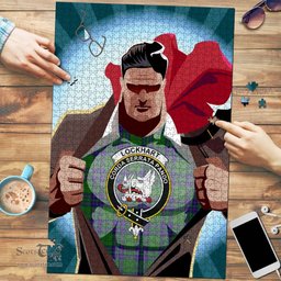 Scottish Lockhart Modern Clan Tartan Puzzle - Supper Hero Style Scottish Plaid Tartan Plaid