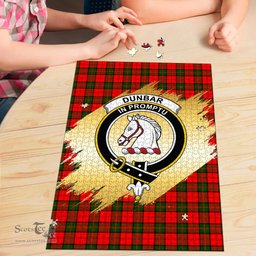 Scottish Dunbar Modern Clan Tartan Puzzle - Gold Style Scottish Plaid Tartan Plaid