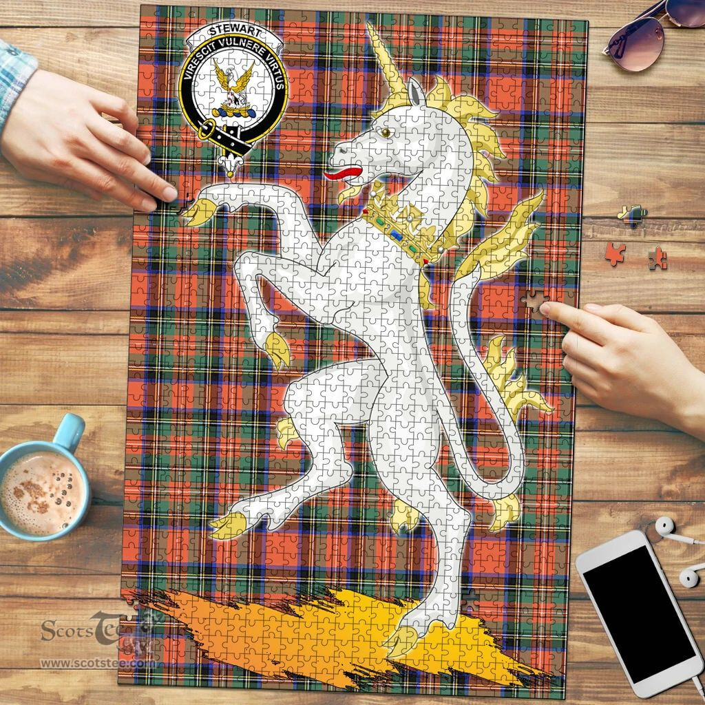 Scottish Stewart Royal Ancient Clan Tartan Puzzle - Unicorn Style Scottish Plaid Tartan Plaid